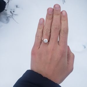 2 Carat Moissanite Rose Gold Engagement Ring